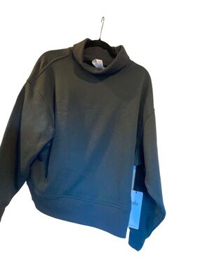 NWT Alo Yoga Hazy Mock Neck Pullover ANTHRACITE Size: XS